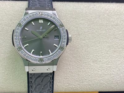 HB Factory Hublot Lady 33mm Swiss Ronda Quartz Movement Green Watch